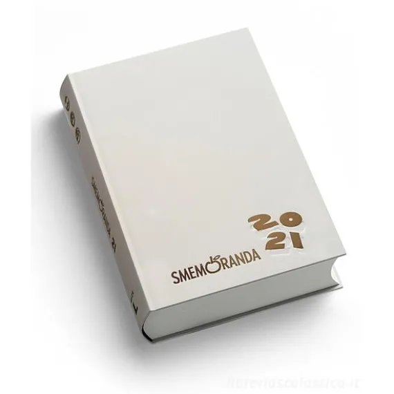 Smemoranda 2021. Diario Smemo 16 mesi large. Bianco e oro