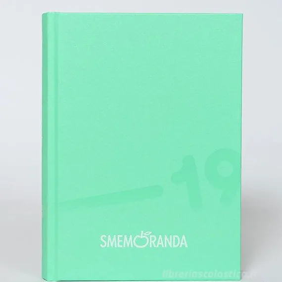 Smemoranda 2019. Diario Smemo 16 mesi large. Turchese e bianco
