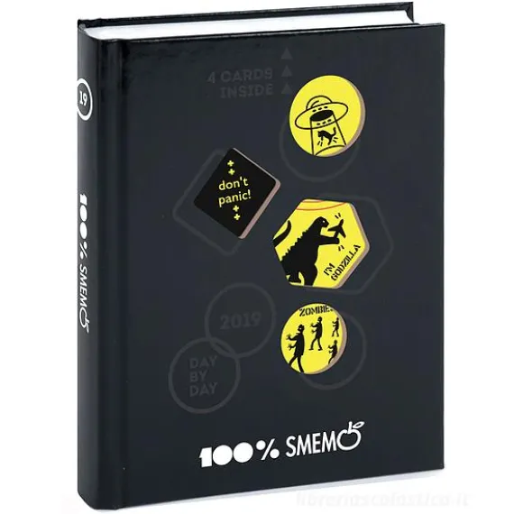 Smemoranda 2019. Diario Smemo 16 mesi medium Special Edition Cartoline. Nero