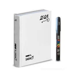 Smemoranda 2021. Diario Smemo 16 mesi large. Special Edition Uniposca. Bianco