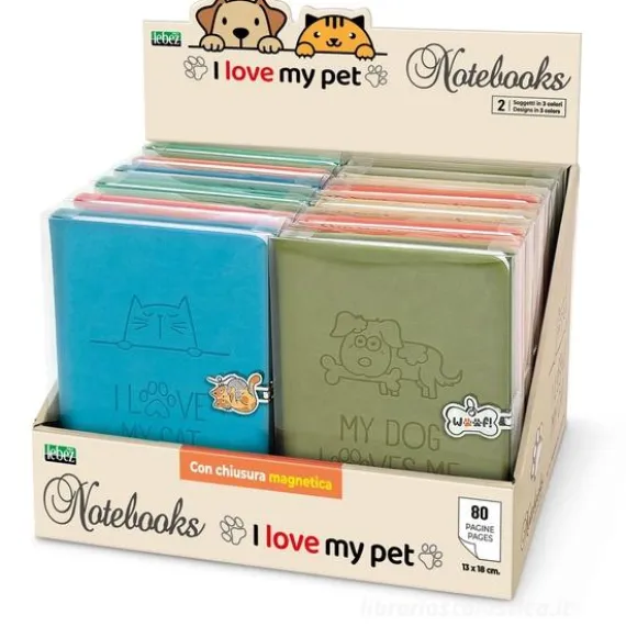 Taccuino con chiusura magnetica I love my pet (soggetti assortiti)