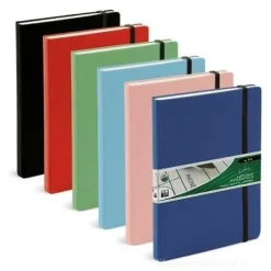 Taccuino per appunti con chiusura ad elastico A6 righe (colori assortiti)
