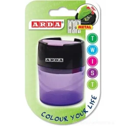 Temperamatite a 2 fori con serbatoio Twist (colori assortiti)