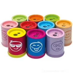 Temperamatite a 2 fori con serbatoio Neon 2F (colori assortiti)