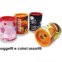 Temperamatite a 2 fori con serbatoio in metallo (colori assortiti)