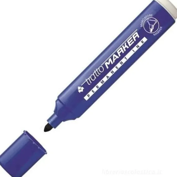 Tratto marker blu punta scalpello