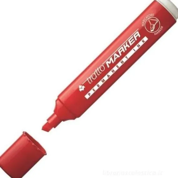Tratto marker rosso punta scalpello