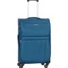 Trolley in tessuto blu petrolio cm 66x40x27 (25171)