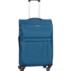 Trolley in tessuto blu petrolio cm 66x40x27 (25171)