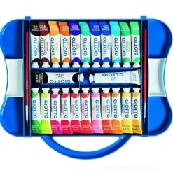 Valigetta 24 Tempera Giotto Extra Fine tubetti 12 ml + 2 pennelli