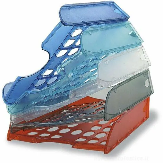 Vaschetta porta corrispondenza trasparente azzurro