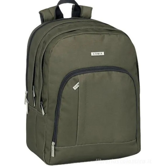 Zaino organizzato monocolore Comix. Military green