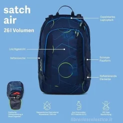 Zaino Satch Air 26L scomparto stabile per laptopair Seismic Green