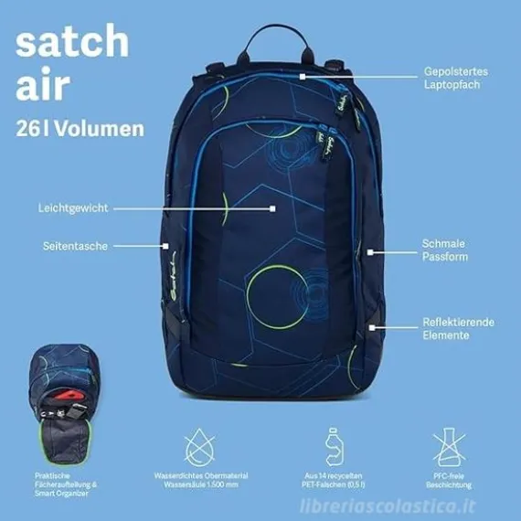 Zaino Satch Air 26L scomparto stabile per laptopair Mystic Nights