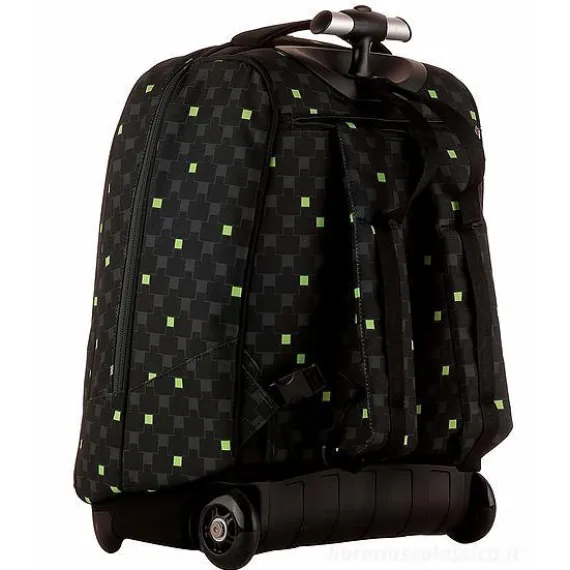 Zaino trolley crossover system Invicta Green Fluo Black Boy