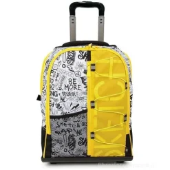 Zaino trolley Neon Milano Sketch giallo e bianco
